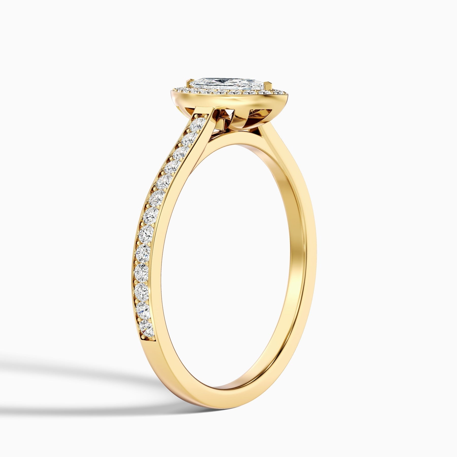 Aurora 1 Carat Marquise Halo Pave Lab Grown Diamond Ring